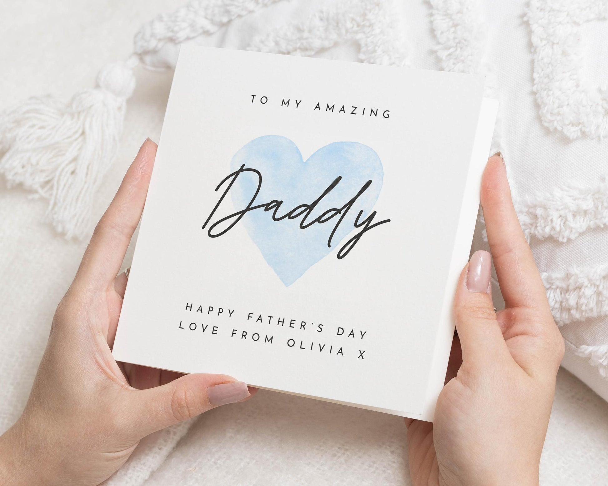 Fathers Day Card for Daddy, Personalised Fathers Day Card, Card from Child, Fathers Day Card from Daughter, Cute Fathers Day Card