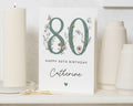 80th Birthday Card for Her, Personalised 80th Birthday Card, Floral Birthday Card for Mum, Grandma 80th Birthday Card, 80th Card