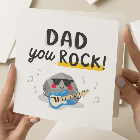 Pun Gift For Dad, Fathers Day Card Dad, Pun Fathers Day Card, You Rock Dad, Funny Gift For Dad, Cute Fathers Day Card For Dad, To Daddy