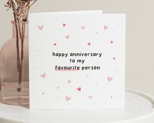 Anniversary Card for Partner, Anniversary Card for Boyfriend, Girlfriend, Romantic Anniversary Card for Husband, Wife, Favourite Person Card