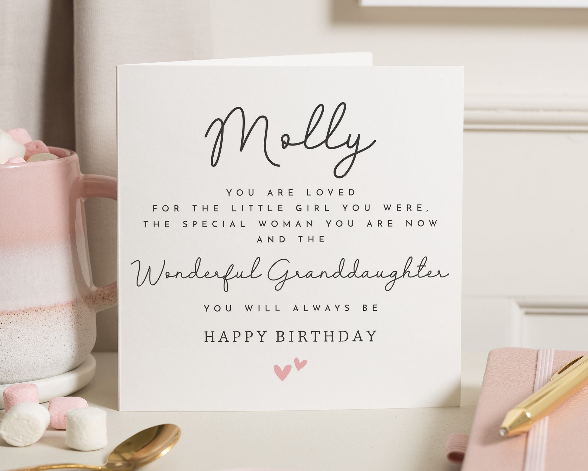 Granddaughter Birthday Card, Personalised Birthday Card for Granddaughter, Birthday Card for Her, Poem Birthday Card, Cute Birthday Card