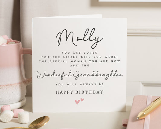 Granddaughter Birthday Card, Personalised Birthday Card for Granddaughter, Birthday Card for Her, Poem Birthday Card, Cute Birthday Card