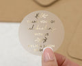 Thank You Sticker, Wedding Thank You Sticker, Personalised Wedding Sticker, Gold Foil Wedding Label, Custom Party Favour Sticker