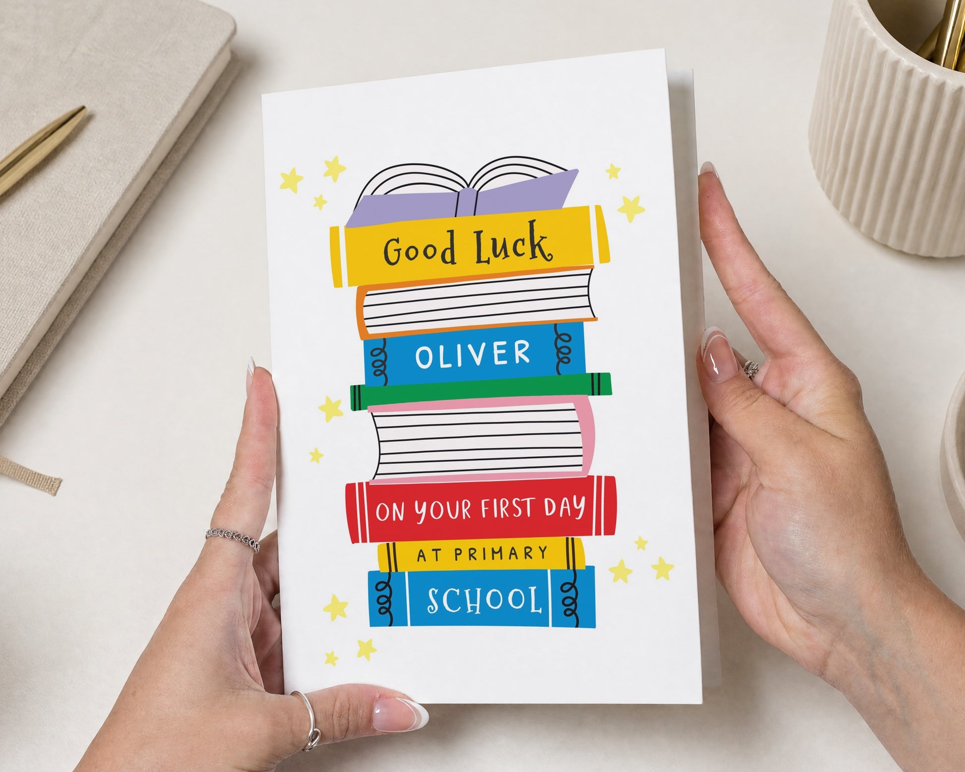 First Day at School Card, Good Luck Card for Child, Personalised Primary School Card, Back to School Card for Boy or Girl