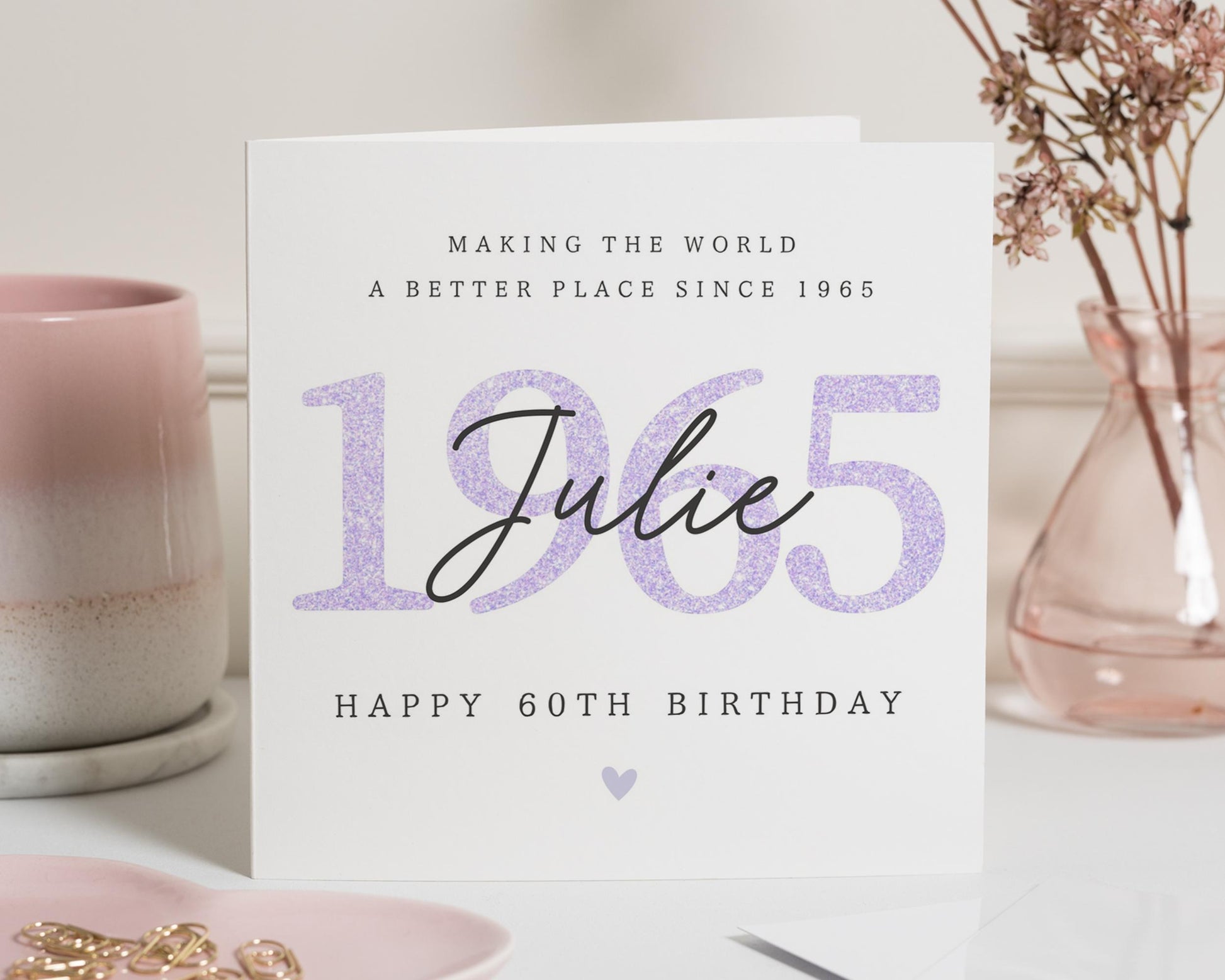 60th Birthday Card for Her, Personalised Birthday Card, Birthday Card for Mum, Birthday Card for Friend, 60th Birthday Card for Women