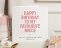 Niece Birthday Card, Birthday Card for Niece, Funny Birthday Card for Niece, Favourite Niece Card, Cute Birthday Cards for Her