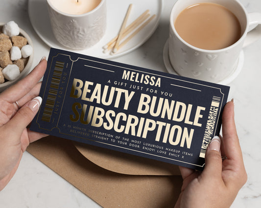 Personalised Gift Voucher for Her, Beauty Gift Voucher, Make Up Subscription Gift, Birthday Gift Voucher, Beauty Bundle Voucher