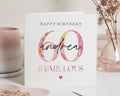 60th Birthday Card, 60 And Fabulous Card, Personalised Birthday Card, Birthday Card For Her, Birthday Card For Mum, Floral Birthday Card