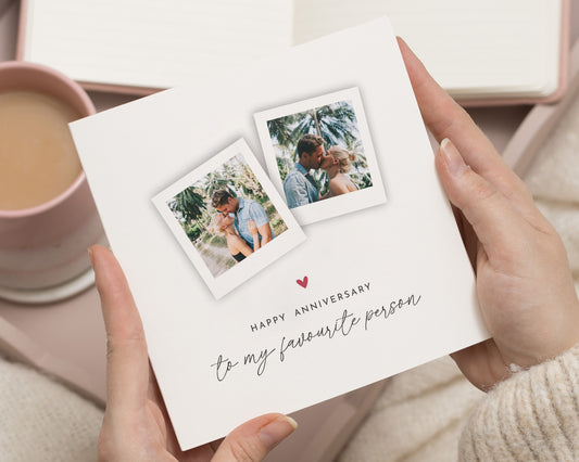 Anniversary Card for Husband, Anniversary Card for Wife, Personalised Photo Anniversary Card, Boyfriend Girlfriend Card, Partner Card