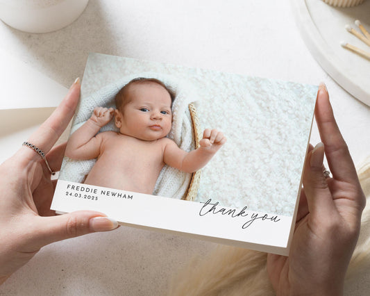 Personalised Thank You Cards New Baby, Folded Baby Thank You Cards, Baby Photo Thank You Cards, Postcard Thankyou Cards, Thank You Notes