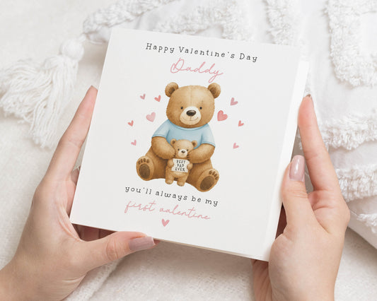 Valentines Day Card for Daddy, First Valentine Card, Daddy Bear Card, Valentines Card from Baby, Cute Bear Valentines Card for Dad