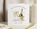 25th Wedding Anniversary Card, Silver Anniversary Card, Personalised Anniversary Card, Champagne Anniversary Card for Couple, 25 Years Card