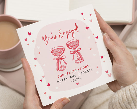 Engagement Card, Personalised Engagement Card, Engagement Card for Couple, Congratulations Card, Cute Engagement Card