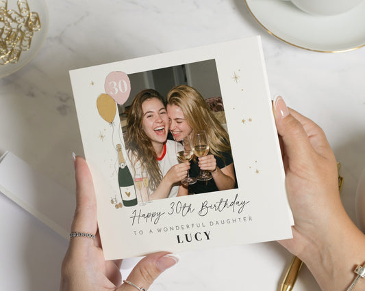30th Birthday Card for Daughter, Personalised Photo Birthday Card, Daughter 30th Birthday Card, 30th Birthday Cards for Her
