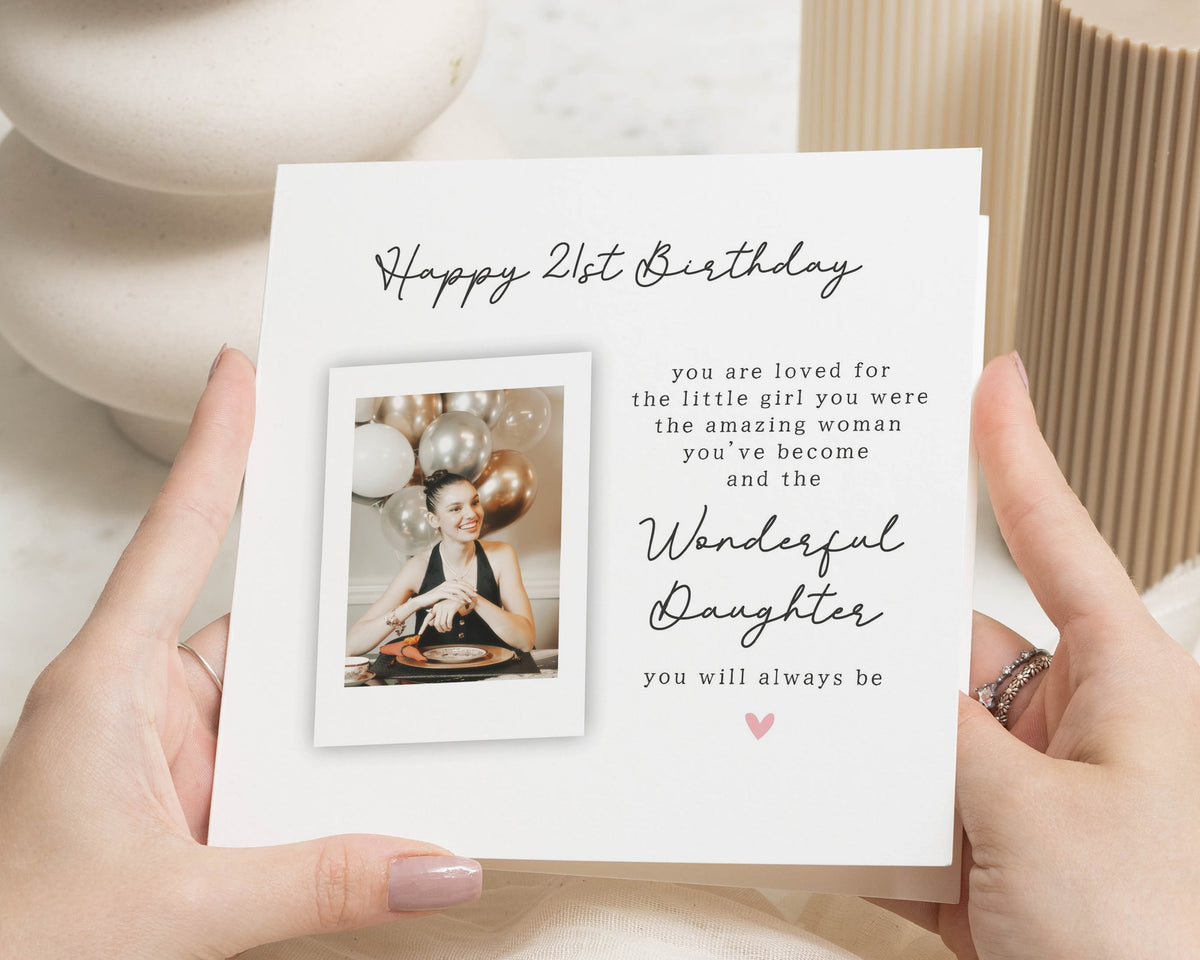 21st Birthday Card for Daughter, Daughter 21st Birthday Card, Photo Birthday Card, Birthday Card for Her, 21st Card for Daughter