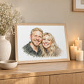 Personalised Couple Portrait From Photo, Watercolour Print, Anniversary Gift, Wedding Gift, Gift for Couple, Framed Wall Art
