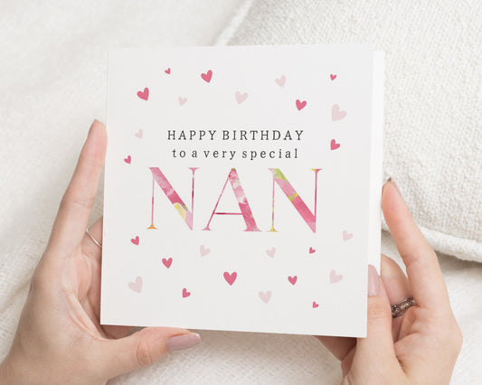Birthday Card for Nan, Nan Birthday Card, Birthday Card for Grandma, Grandma Birthday Card, Birthday Card for Her, Floral Birthday Card