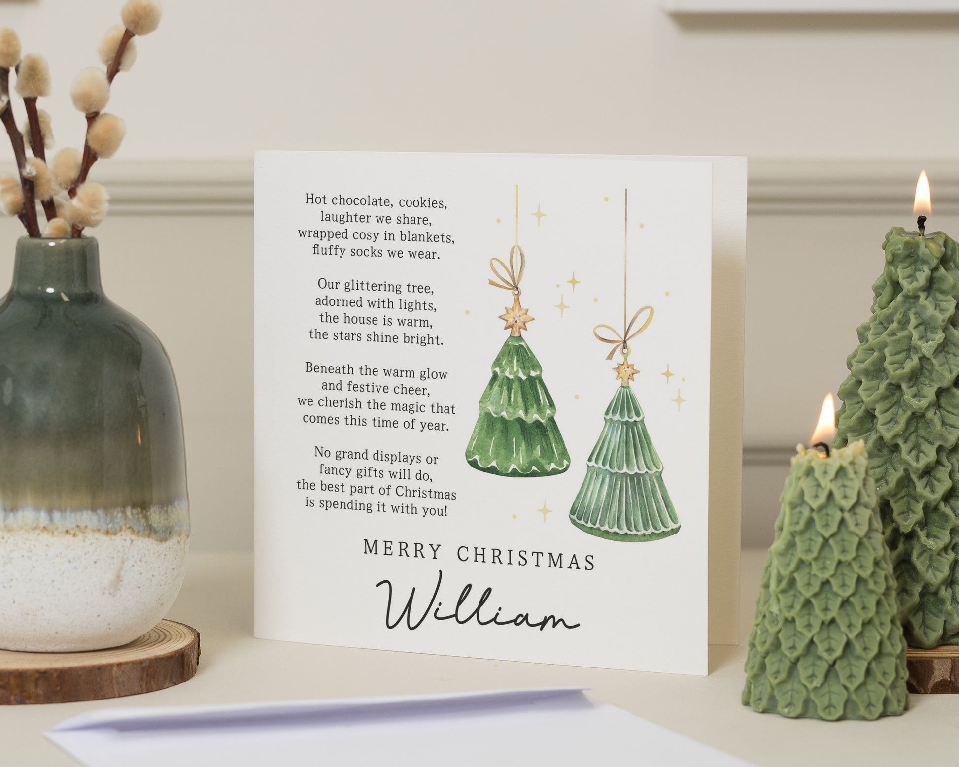 Christmas Card for Him, Personalised Christmas Card, Christmas Card for Husband, Merry Christmas Card, Christmas Card for William