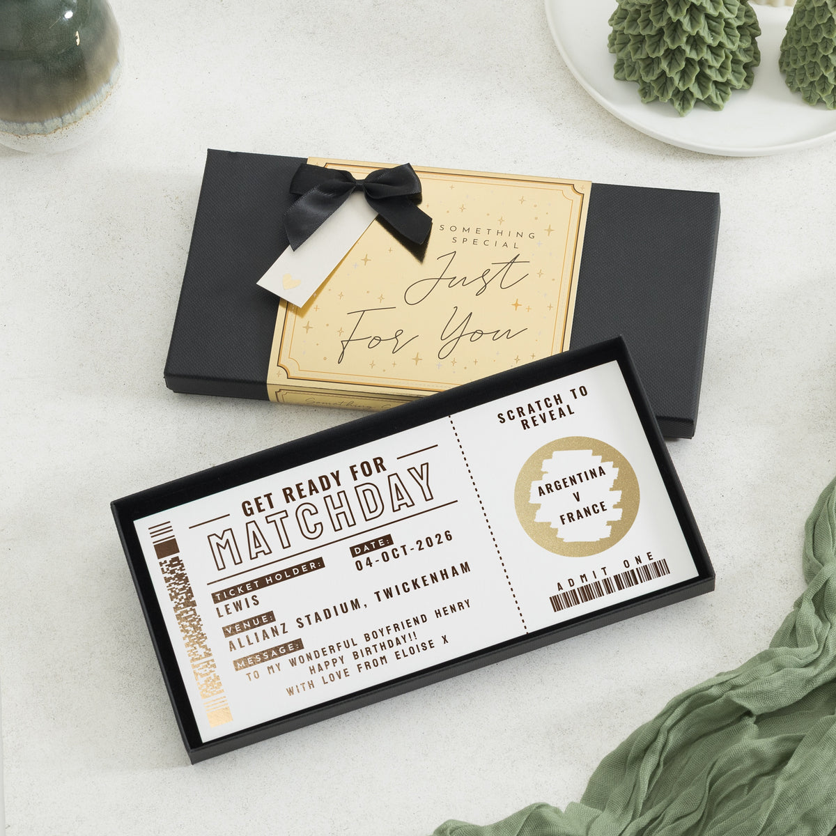 Scratch to Reveal Gift Voucher, Sports Match Ticket Gift, Match Day Voucher, Birthday Gift Voucher for Boyfriend, Event Ticket Gift
