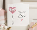 19th Birthday Card, Personalised Birthday Card for Her, Birthday Card for Daughter, Nineteen Birthday Card, Balloon Birthday Card