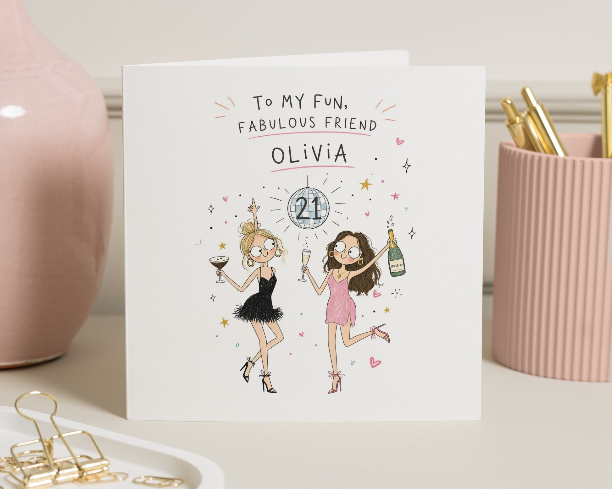 21st Birthday Card for Friend, Personalised Birthday Card, Best Friend Birthday Card, Birthday Card for Her, Custom 21st Card