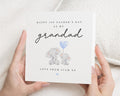 1st Fathers Day Card for Grandad, Personalised Fathers Day Card from Baby, Cute Elephant Card, Fathers Day Card for Him, Grandad Card