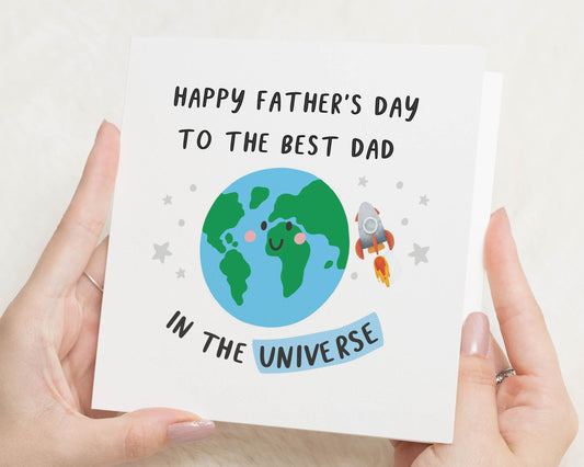 Fathers Day Card, Fathers Day Card for Dad, Best Dad Fathers Day Card, Cute Fathers Day Card, Rocket Fathers Day Card, Card for Him