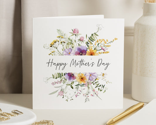 Mothers Day Card, Floral Mothers Day Card for Mum, Flower Mothers Day Card, Mothers Day Card for Her, Greeting Card