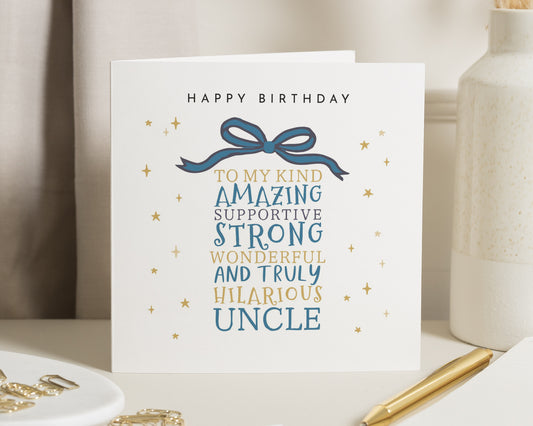 Birthday Card for Uncle, Uncle Birthday Card, Funny Birthday Card for Him, Personalised Birthday Card, Birthday Card for Men