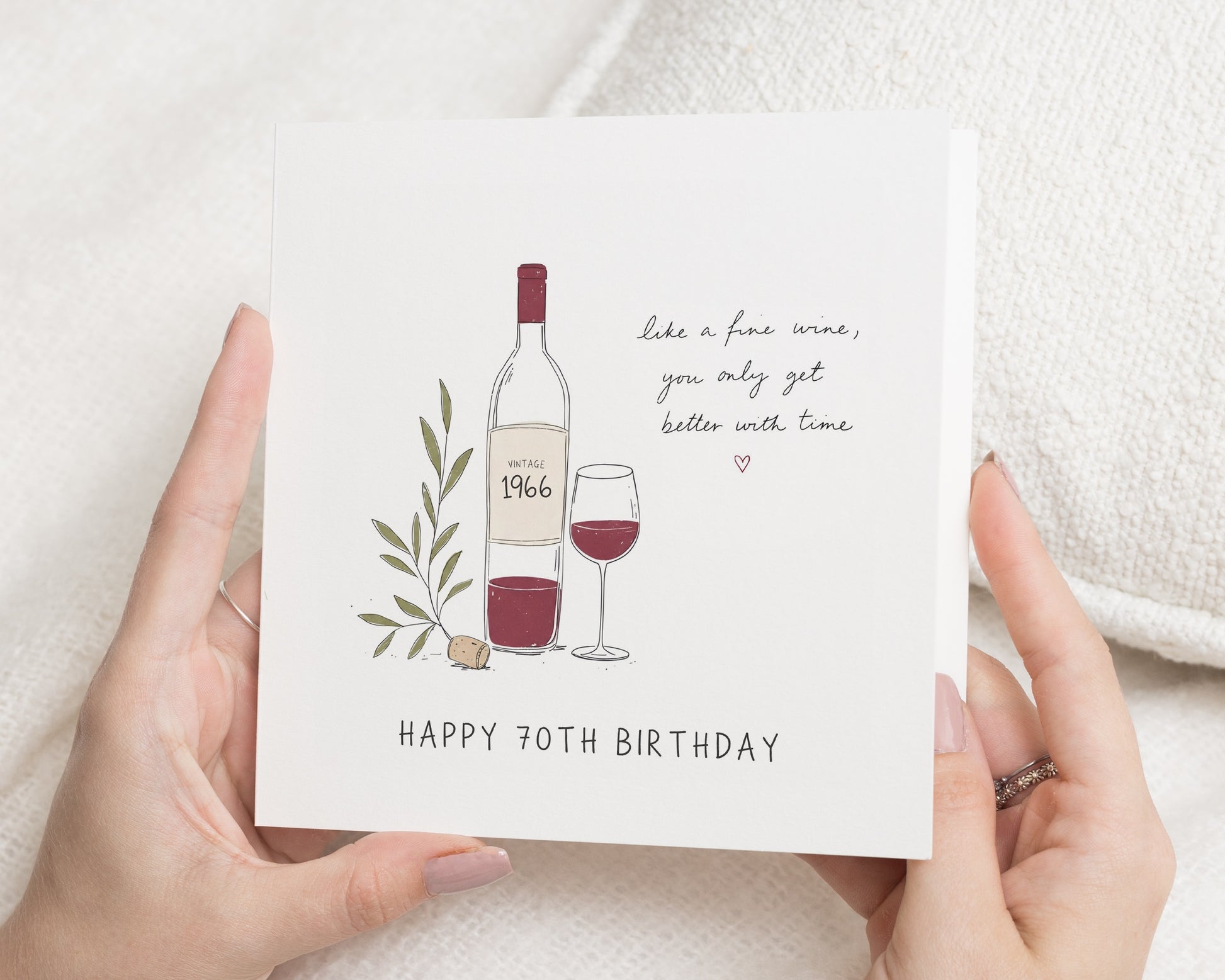 70th Birthday Card, Wine Birthday Card, 70th Birthday Card for Him, Birthday Card for Her, Fine Wine Birthday Card for Dad or Mum
