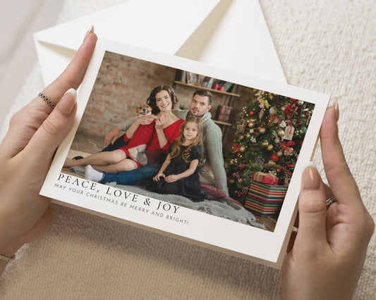 Personalised Photo Christmas Cards, Pack of Christmas Cards, Pack of 10, 20, 50 or 100, Folded Christmas Cards with Photo