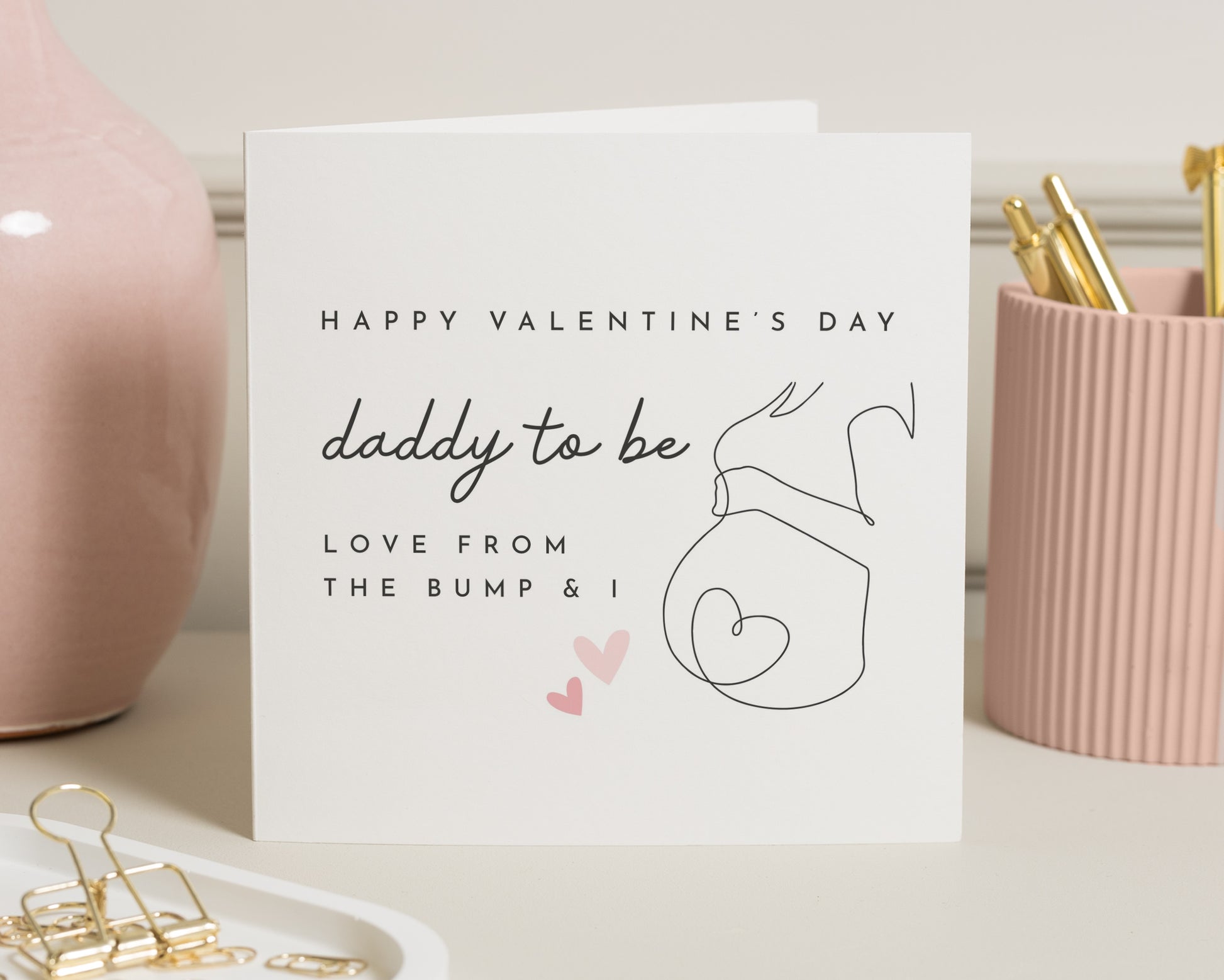 Valentines Day Card for Daddy to Be, Daddy to Be Valentines Card, From the Bump Card, Valentines Card for Dad, Daddy to Be Card