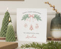 First Christmas Card for Girl, Personalised Baby Girl Christmas Card, 1st Christmas Card, Christmas Card for Daughter, Custom Name Card