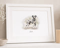Personalised Dog or Pet Portrait from Your Photo, Custom Watercolour Pet Wall Art, Dog Lover Gift, Pet Name Print, White Framed Print