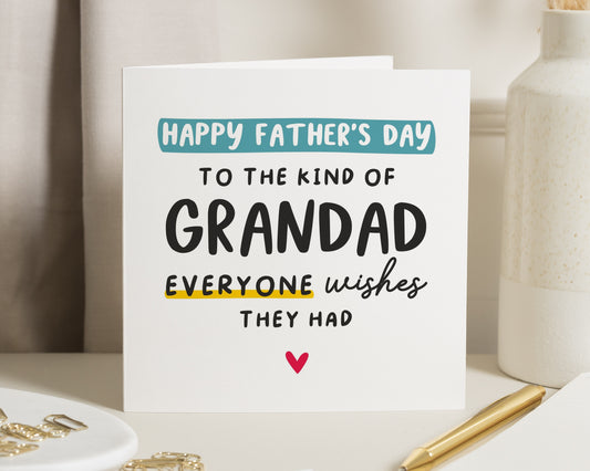 Fathers Day Card for Grandad, Grandad Fathers Day Card, Fathers Day Card from Grandchildren, Happy Fathers Day Grandad Card, Grandad Card