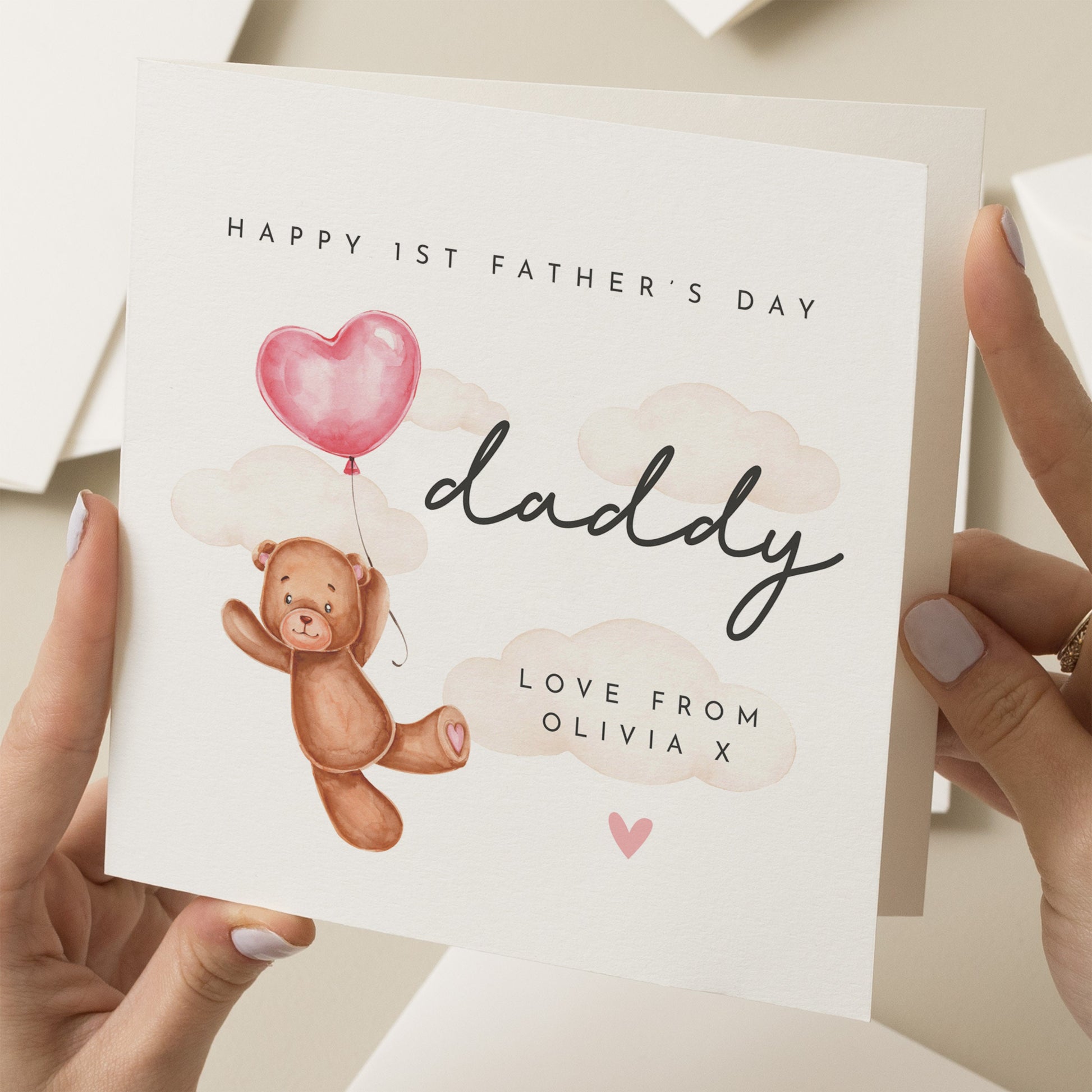 Personalised First Fathers Day Card, Cute 1st Father&#39;s Day As My Daddy Card, 2024 Baby First Fathers Day Card, First Fathers Day Gift