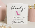 17th Birthday Card for Her, Funny 17th Birthday Card, Personalised Birthday Card for Daughter, L Plate Birthday Card, Girl Birthday Card