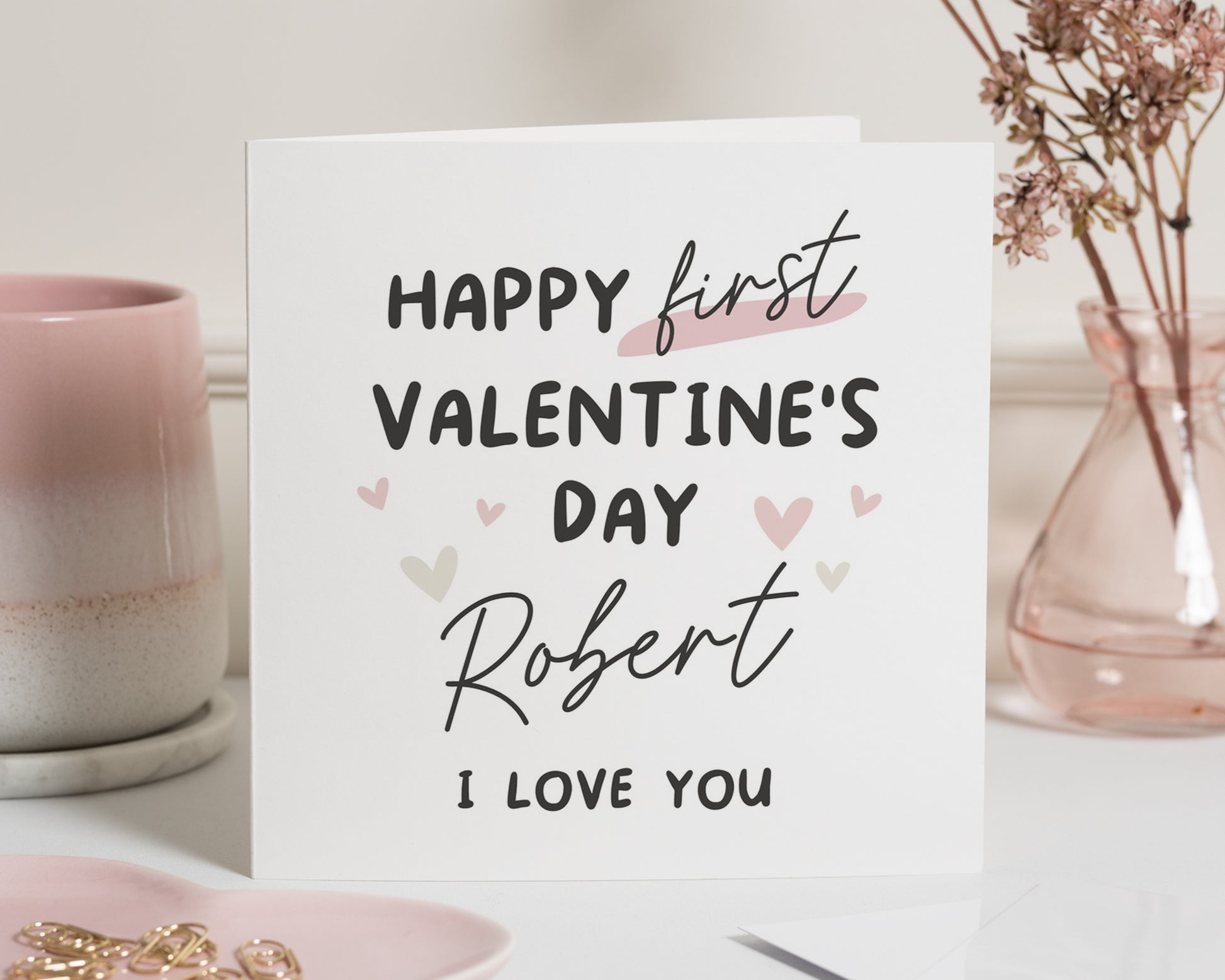 Valentines Day Card for Him, First Valentines Day Card, Personalised Valentines Card, Valentines Card for Boyfriend, I Love You Card