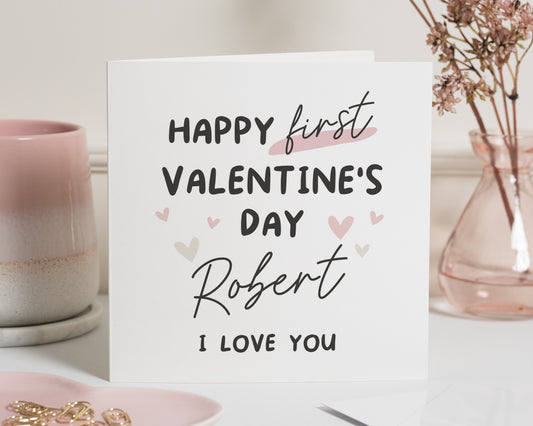 Valentines Day Card for Him, First Valentines Day Card, Personalised Valentines Card, Valentines Card for Boyfriend, I Love You Card