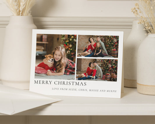 Personalised Photo Christmas Card, Pack of Christmas Cards, Pack of 10, 20, 50 or 100, Family Christmas Card, Folded Card