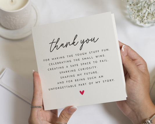 Teacher Thank You Card, Thank You Teacher Card, End of Term Card, Teaching Assistant Card, Nursery Teacher Card, School Thank You Card