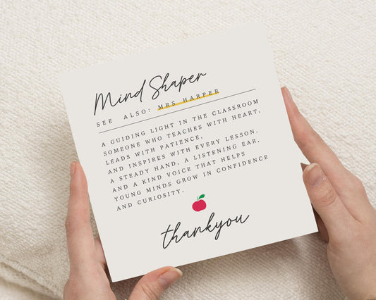 Teacher Thank You Card, Thank You Card for Teacher, End of Term Card, Personalised Teacher Card, Classroom Thank You Card
