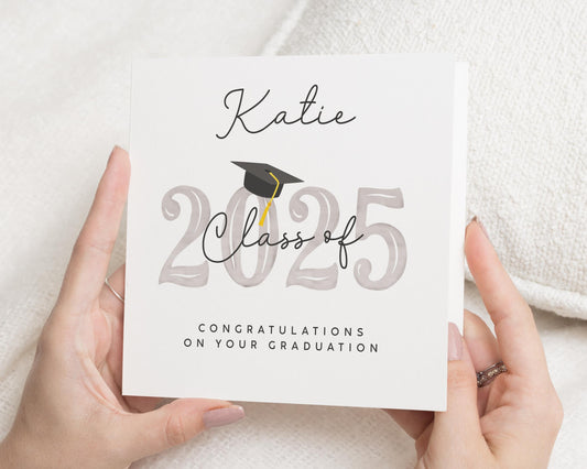 Graduation Card Personalised, Class of 2025 Graduation Card, Graduation Card for Her, Congratulations Card, Custom Graduate Card