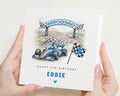 7th Birthday Card for Boy, Racing Car Birthday Card, Personalised Card for Son, Grandson, Nephew, Kids Birthday Card, Formula Car Card