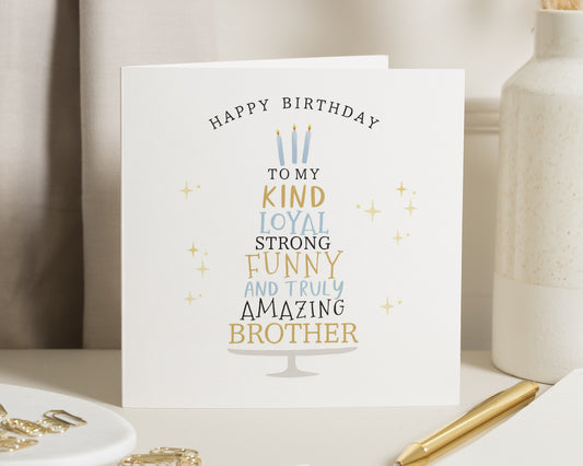 Birthday Card for Brother, Funny Birthday Card for Him, Amazing Brother Birthday Card, Simple Birthday Card, Personalised Card