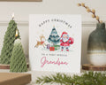 Grandson Christmas Card, Christmas Card for Grandson, Happy Christmas Card, Cute Santa Card, Reindeer Christmas Card for Boy