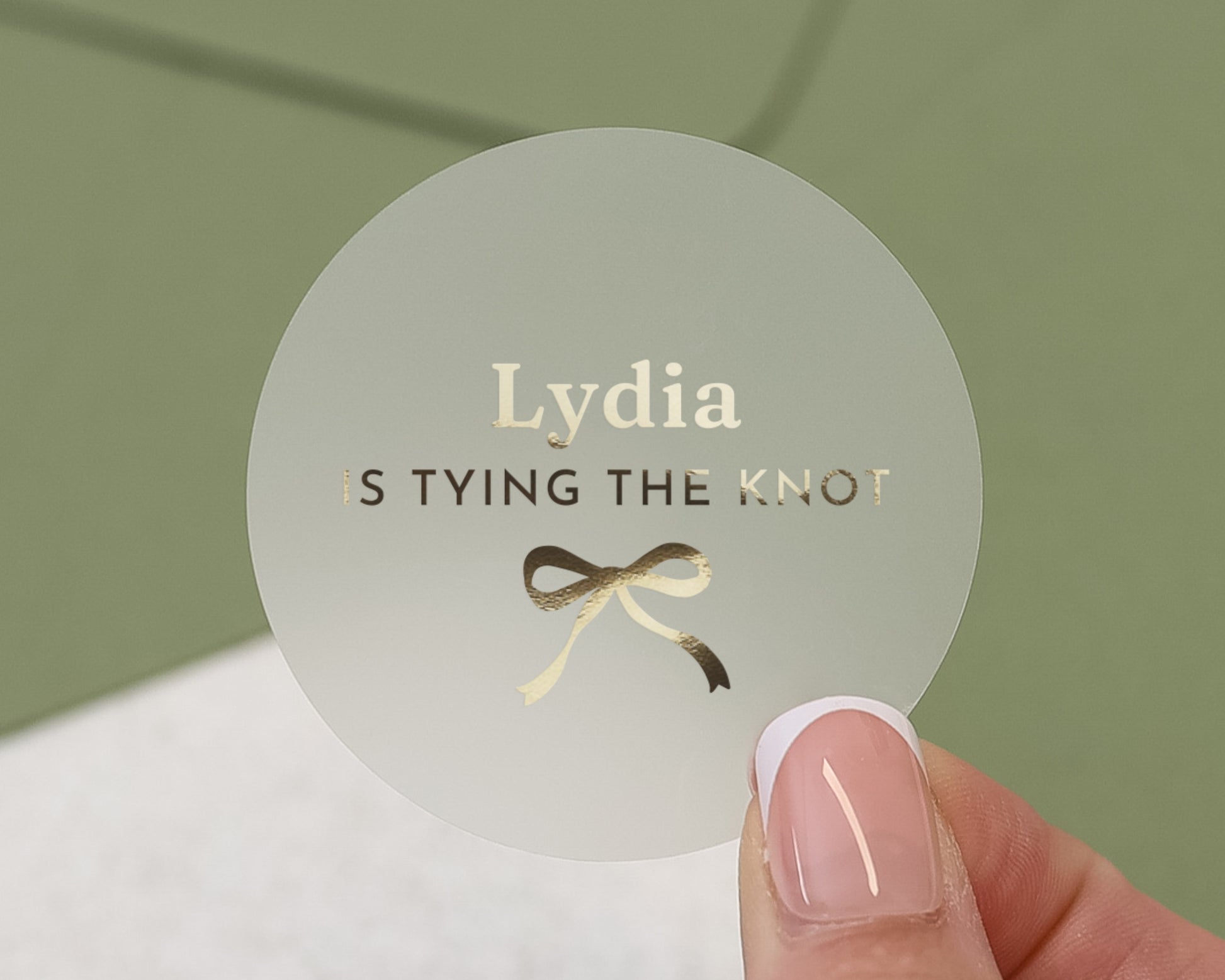 Personalised Wedding Sticker, Tying The Knot Sticker, Engagement Sticker, Custom Name Sticker, Gold Foil Wedding Label