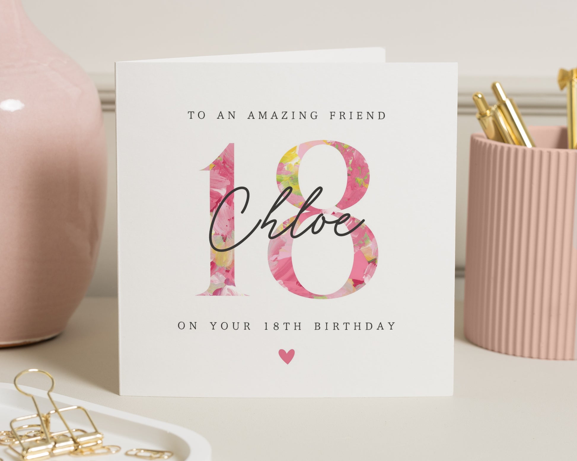 18th Birthday Card for Friend, Personalised 18th Birthday Card, Best Friend Birthday Card, Floral Birthday Card, Birthday Card for Her