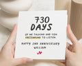 2nd Anniversary Card, Funny Anniversary Card for Him, Anniversary Card for Husband, Personalised Anniversary Card, 730 Days Card