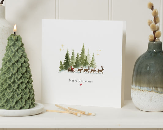 Christmas Card, Merry Christmas Card, Reindeer Christmas Card, Card for Him, Card for Her, Cute Christmas Card, Holiday Card